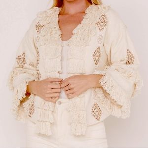 Cream Jacket with beads / embellished